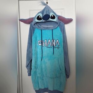 Disney Lilo & Stitch OHANA Cozy Oversized Fuzzy Hoodie Size L‎